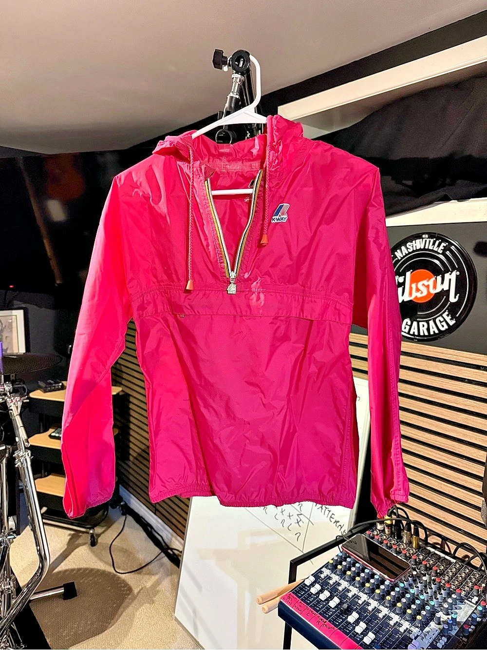 K-Way Claude Half Zip Pullover Windbreaker Pink